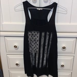 Black American flag tank top